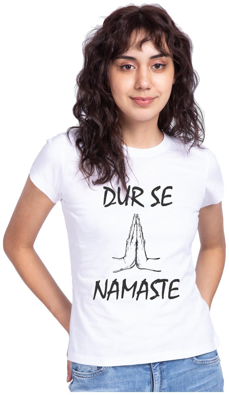 

Freely Women White Regular fit Round neck Cotton T shirt