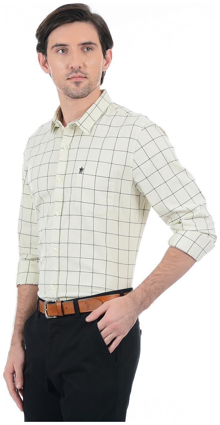 

Fcuk Men Beige Checked Slim Fit Casual Shirt