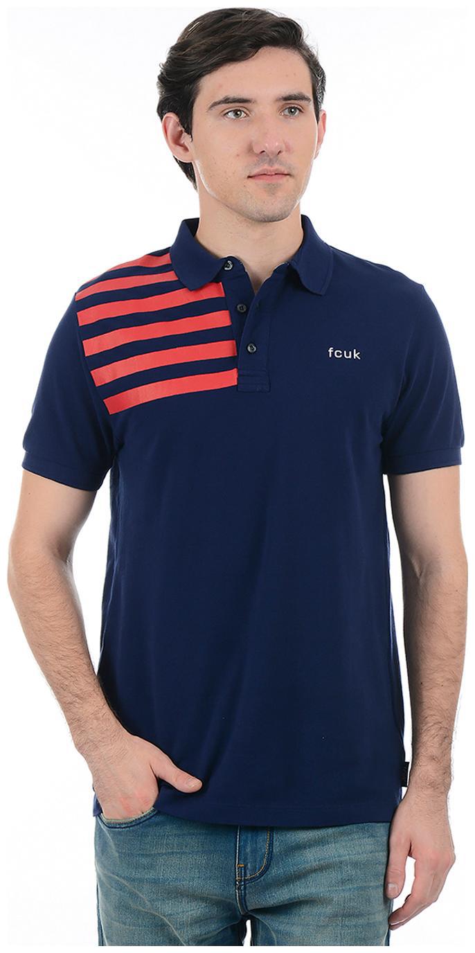 

Fcuk Men Blue Slim fit Cotton Polo collar T-Shirt - Pack Of 1