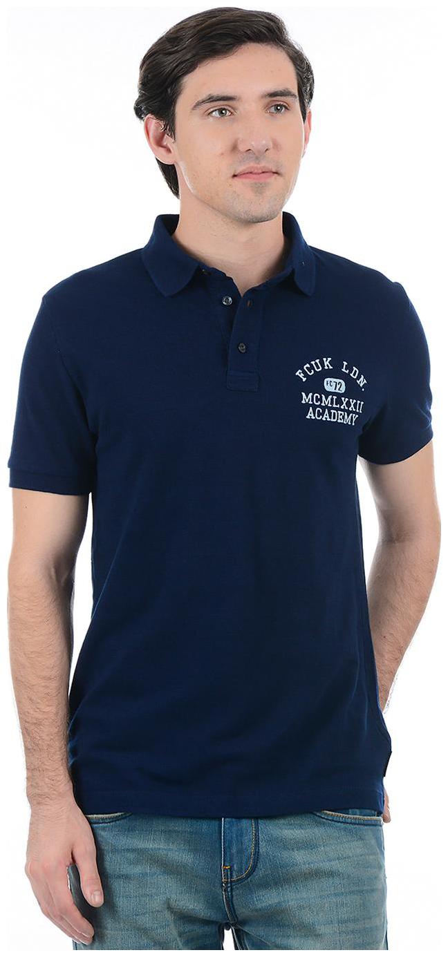 

Fcuk Men Blue Slim fit Cotton Polo collar T-Shirt - Pack Of 1