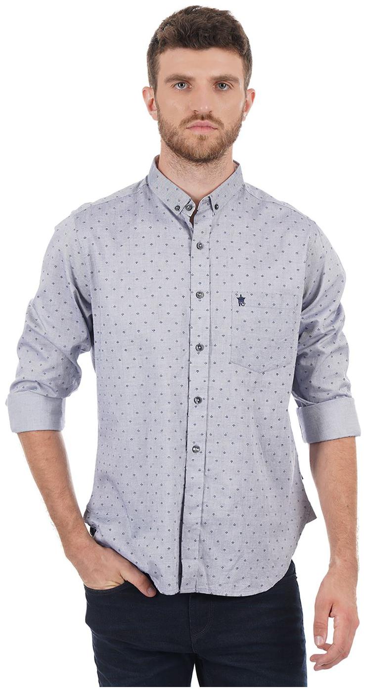 

French Connection Men Blue Printed Slim Fit Casual Shirt