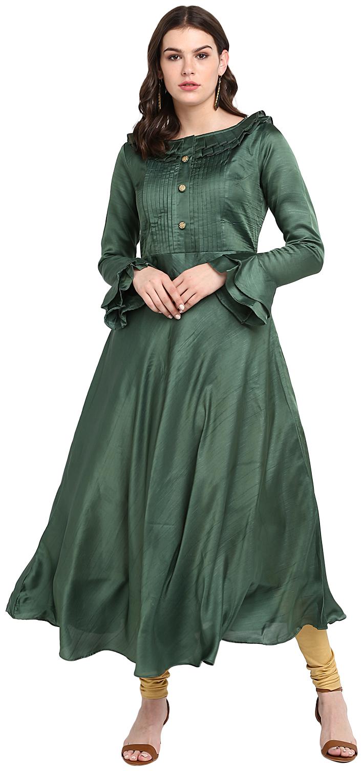 

Friendi Flared Polyester Viscose Blend Gown