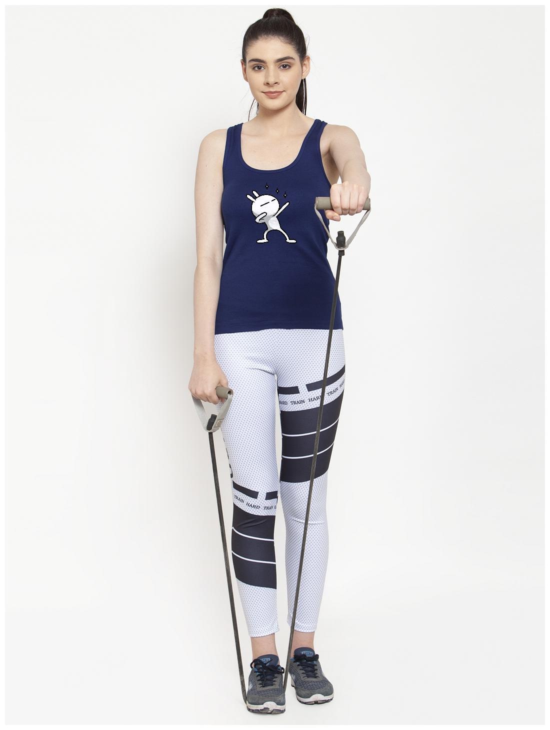 

Friskers Women Blue Regular fit U neck Cotton Tank top