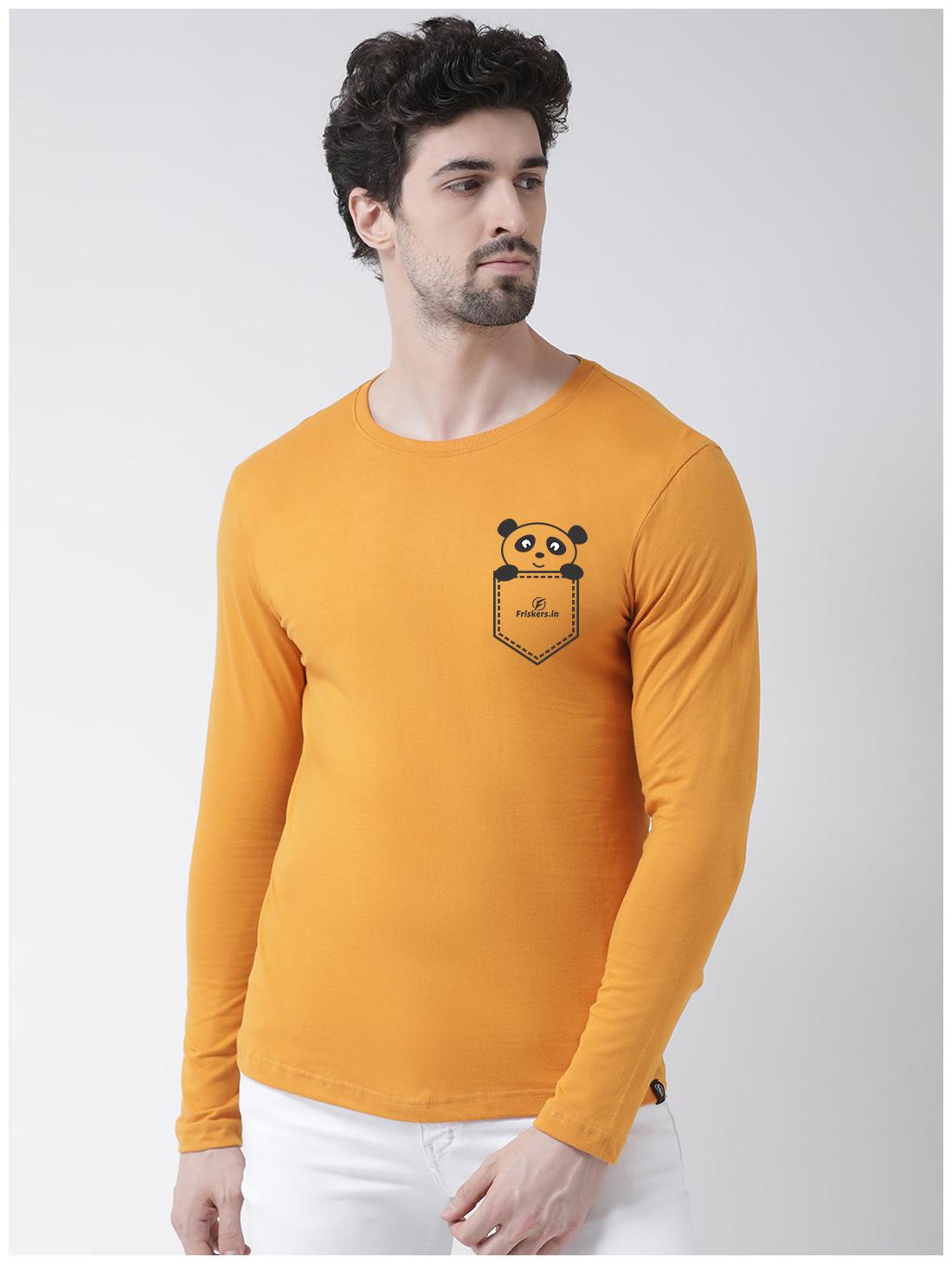 

Friskers Men Yellow Slim fit Cotton Round neck T-Shirt - Pack Of 1