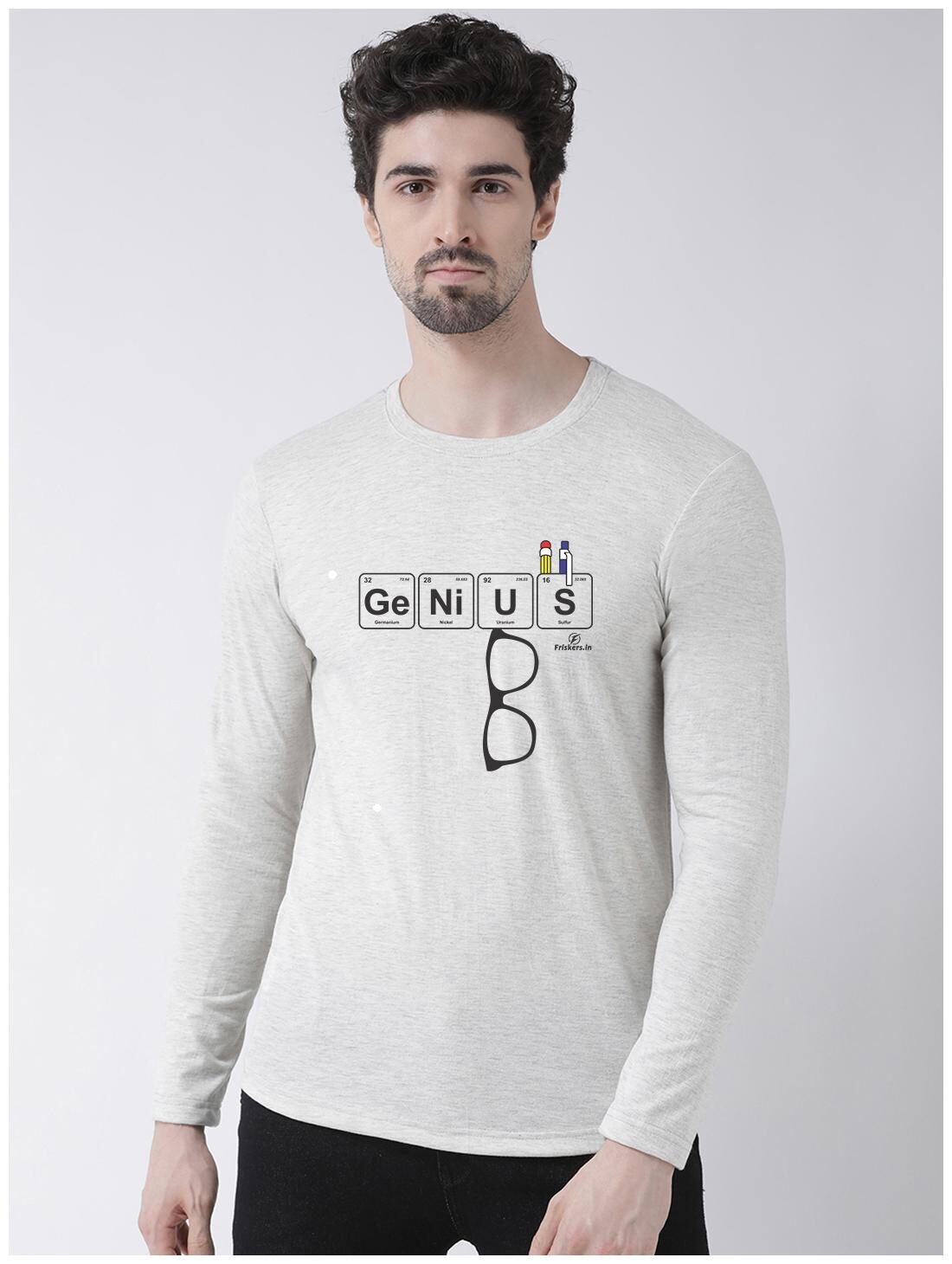 

Friskers Men Grey Slim fit Cotton Round neck T-Shirt - Pack Of 1