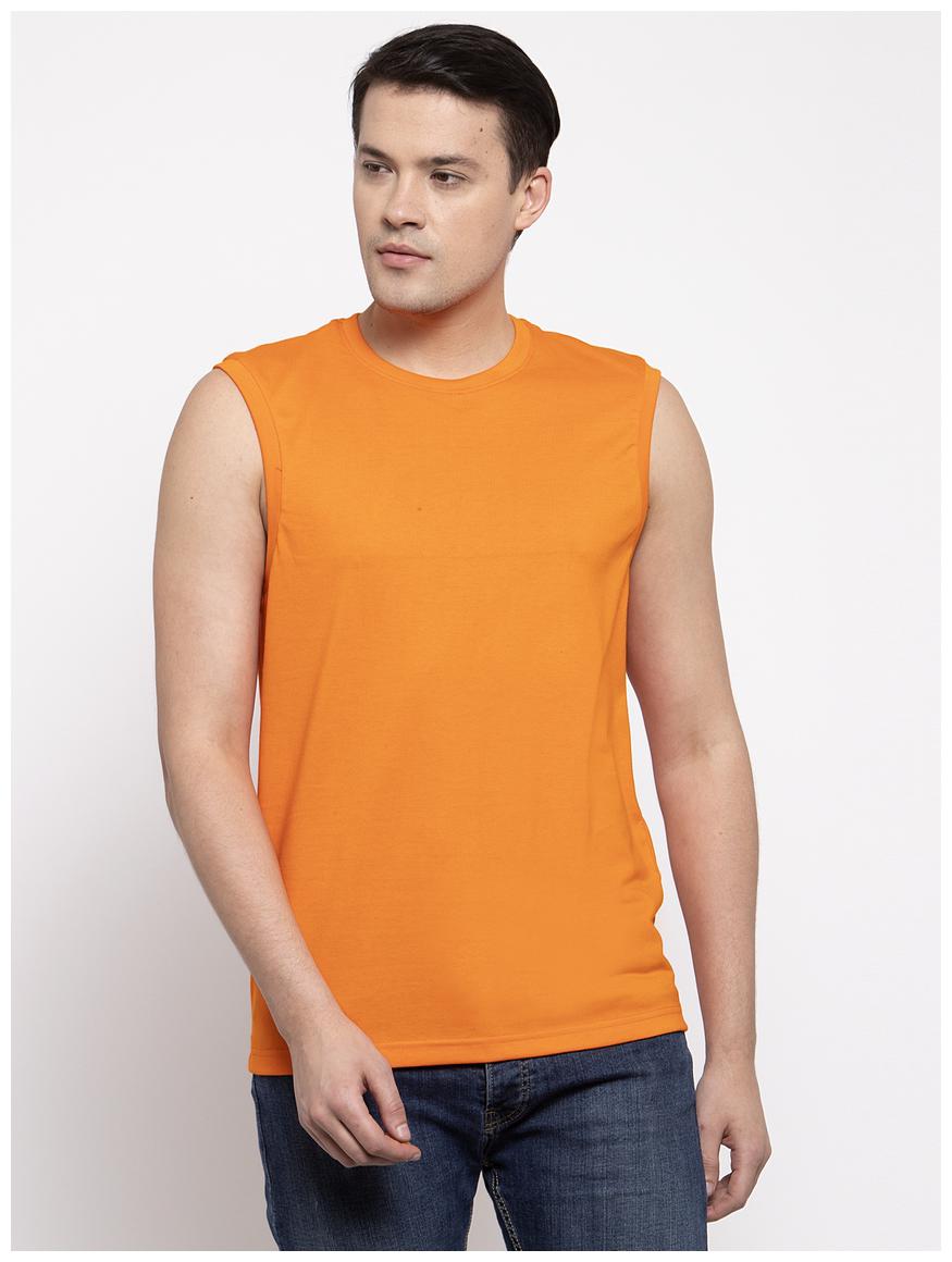 

Friskers Men Orange Regular fit Cotton Round neck T-Shirt - Pack Of 1