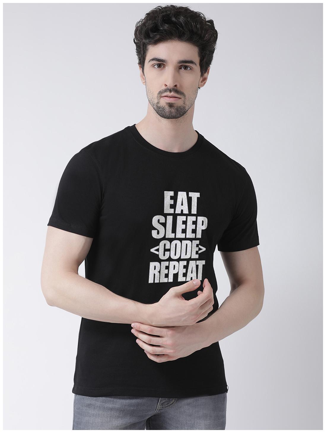 

Friskers Men Black Slim fit Cotton Round neck T-Shirt - Pack Of 1