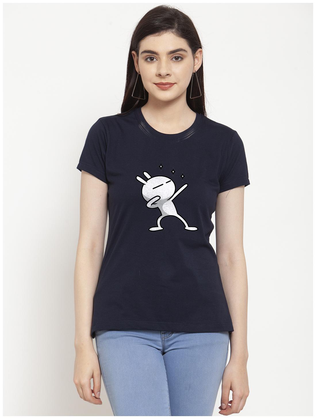 

Friskers Women Navy Three Star Short Sleeve T-shirt