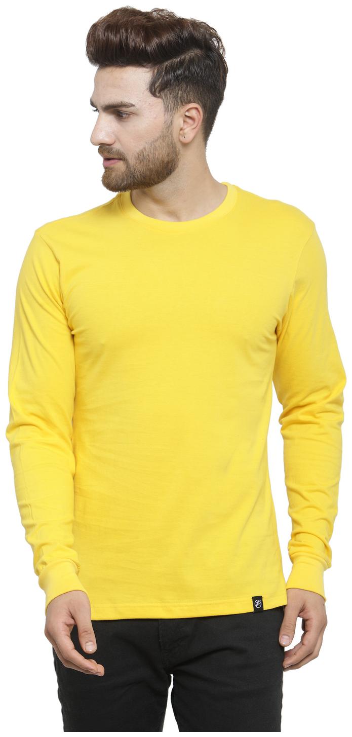 

Friskers Men Yellow Regular fit Cotton Round neck T-Shirt - Pack Of 1
