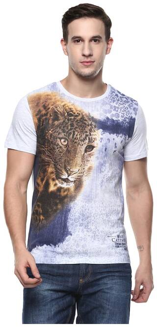 Fritzberg Men's Regular Fit Round Neck Solid T-Shirt - White