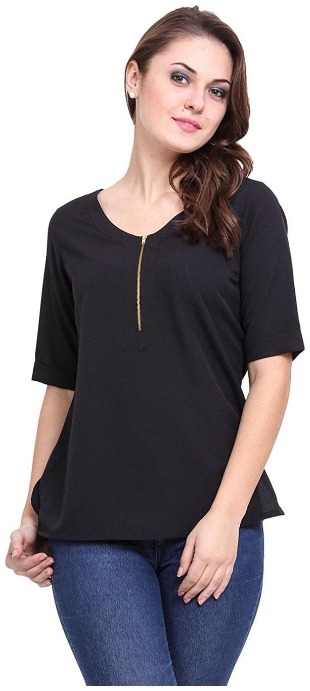

Sukuma Women Solid Regular top - Black