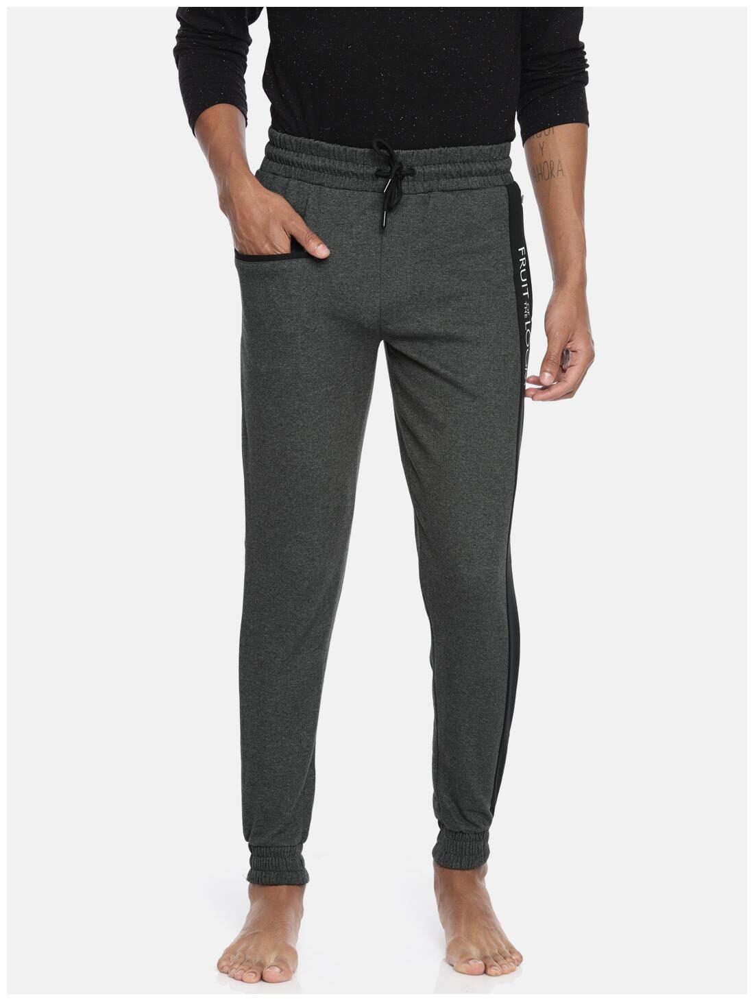

Fruit Of The Loom Men Grey Solid Slim fit Joggers
