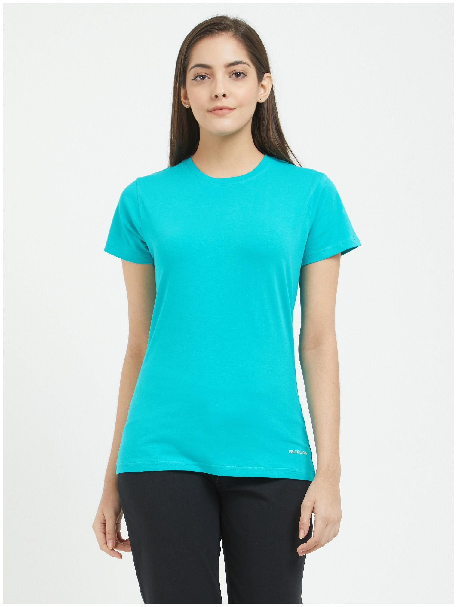 

Fruit Of The Loom Women Green Regular fit Round neck Blended T shirt