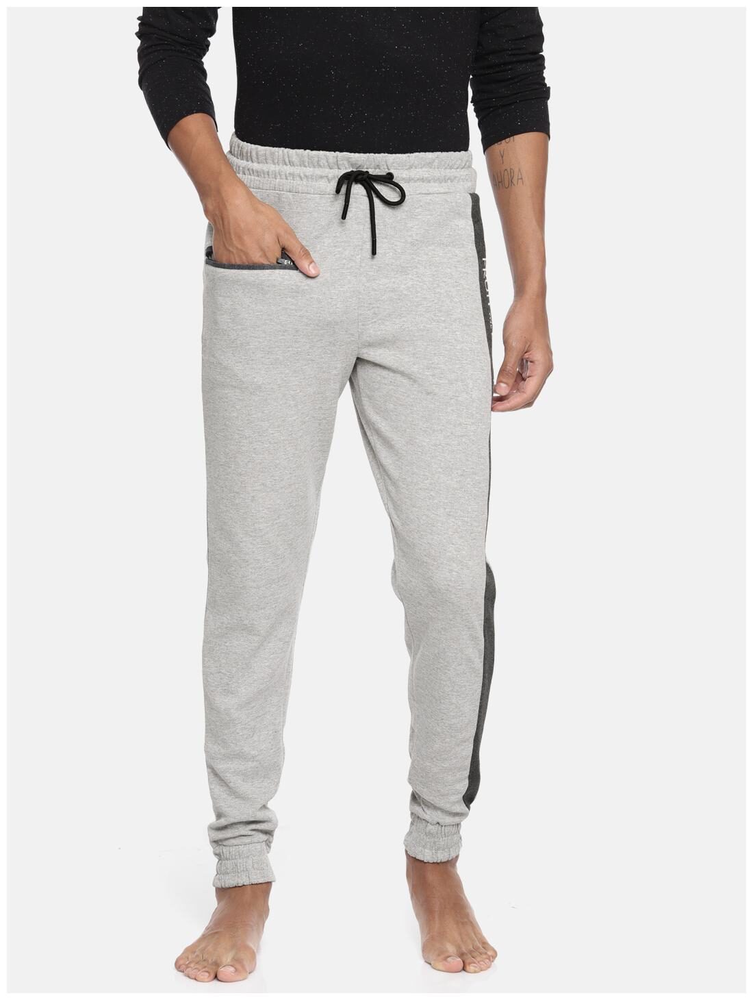 

Fruit Of The Loom Men Grey Solid Slim fit Joggers
