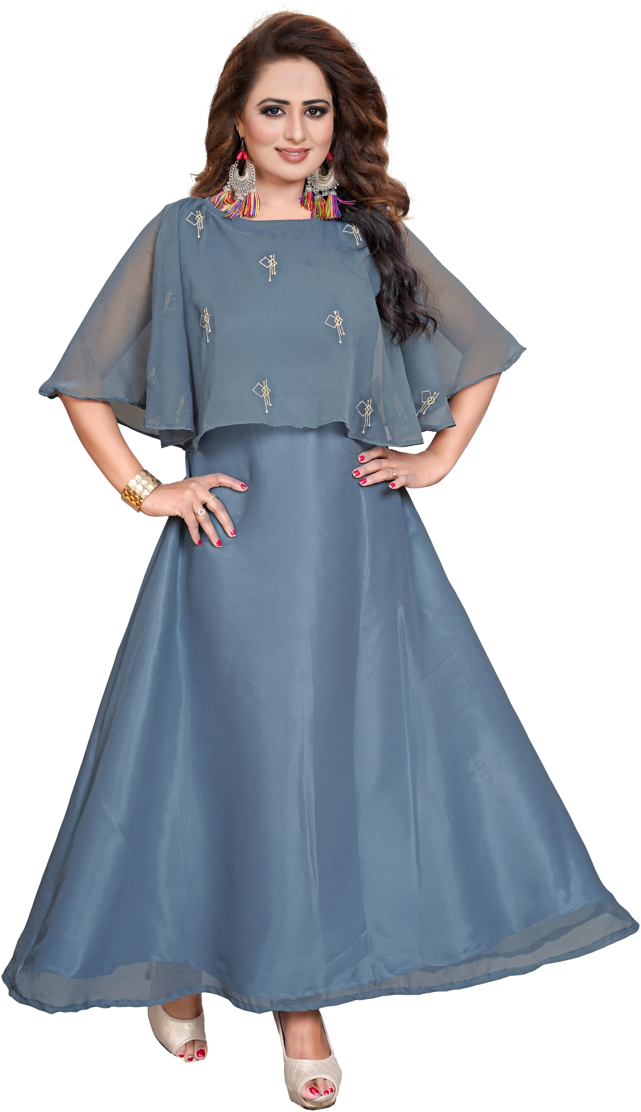

Fumvel Gowns Georgette Stitched Gown for Womens