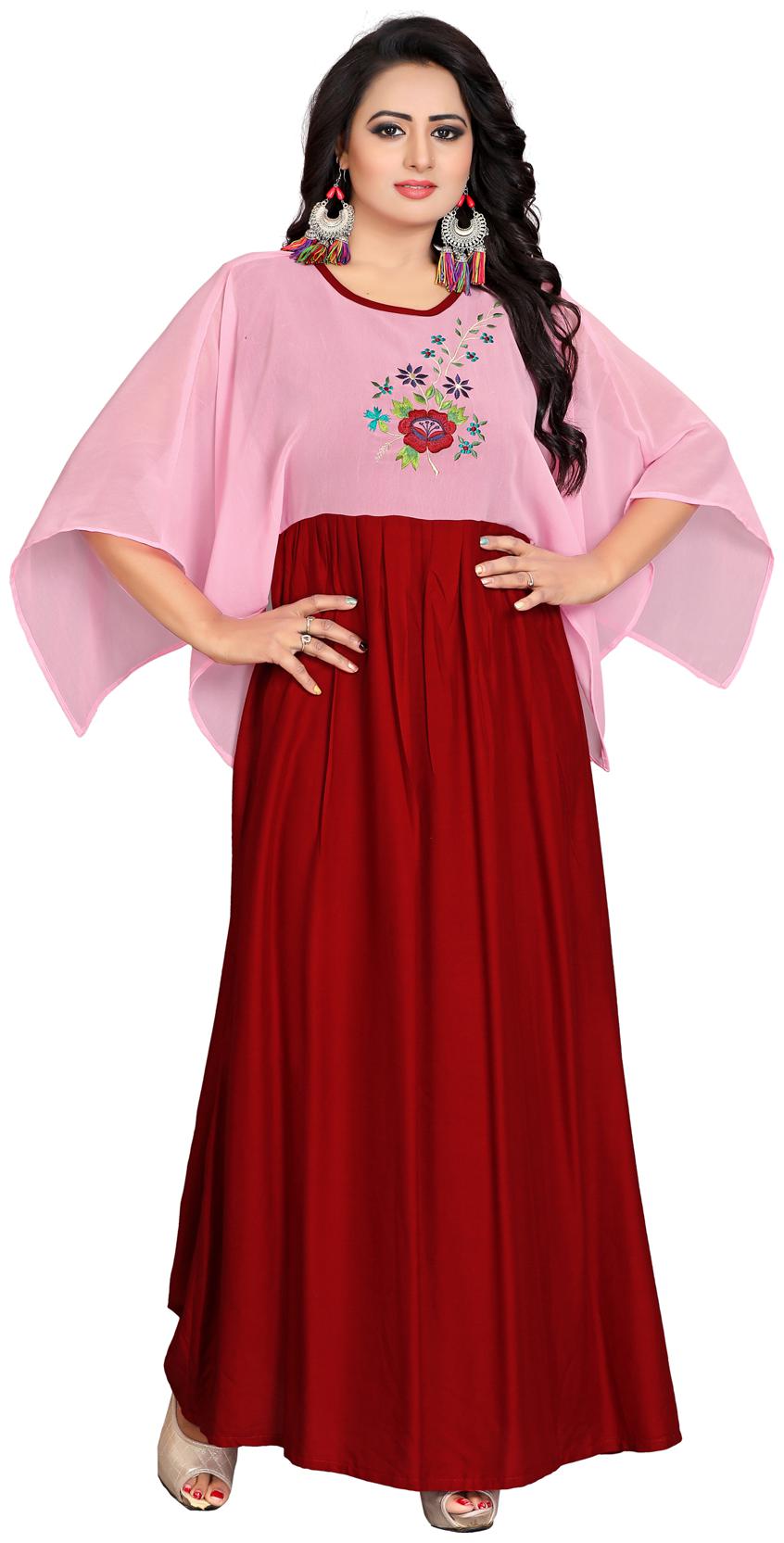 

Fumvel Gowns Georgette Stitched Gown for Womens