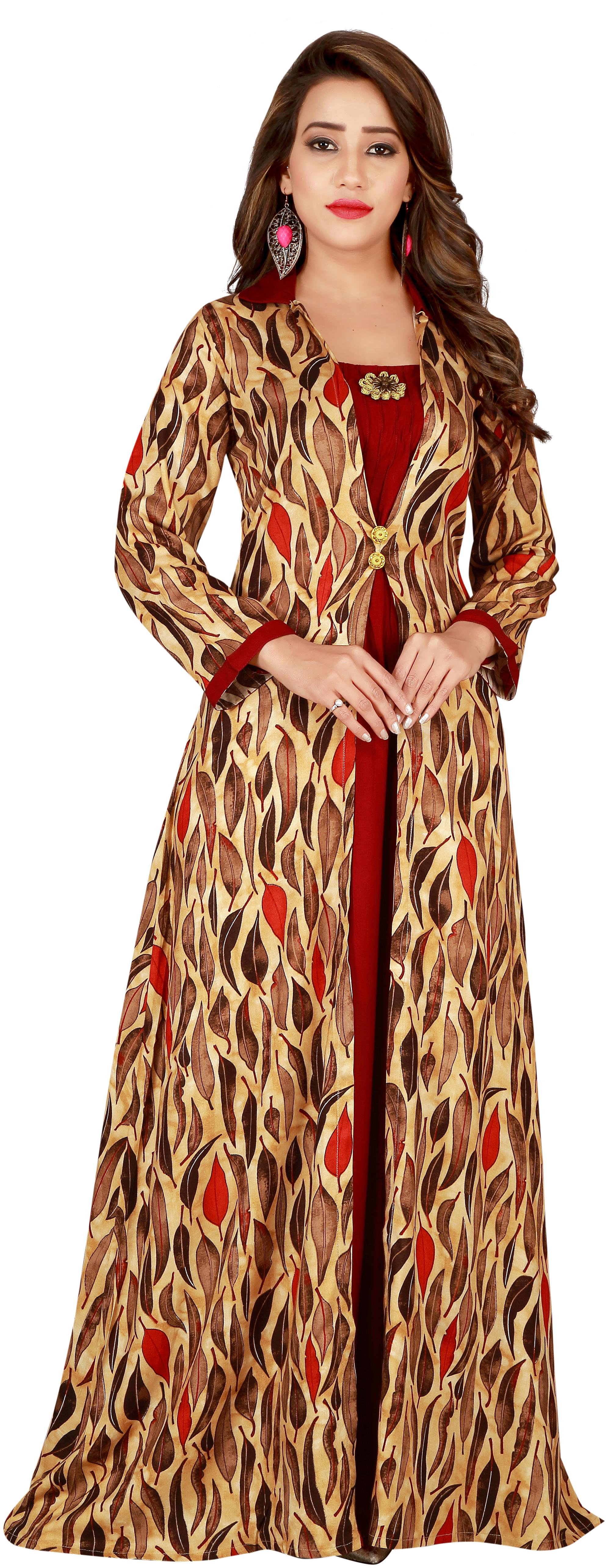 

Fumvel Gowns Havy Reyon Slub Stitched Gown for Womens