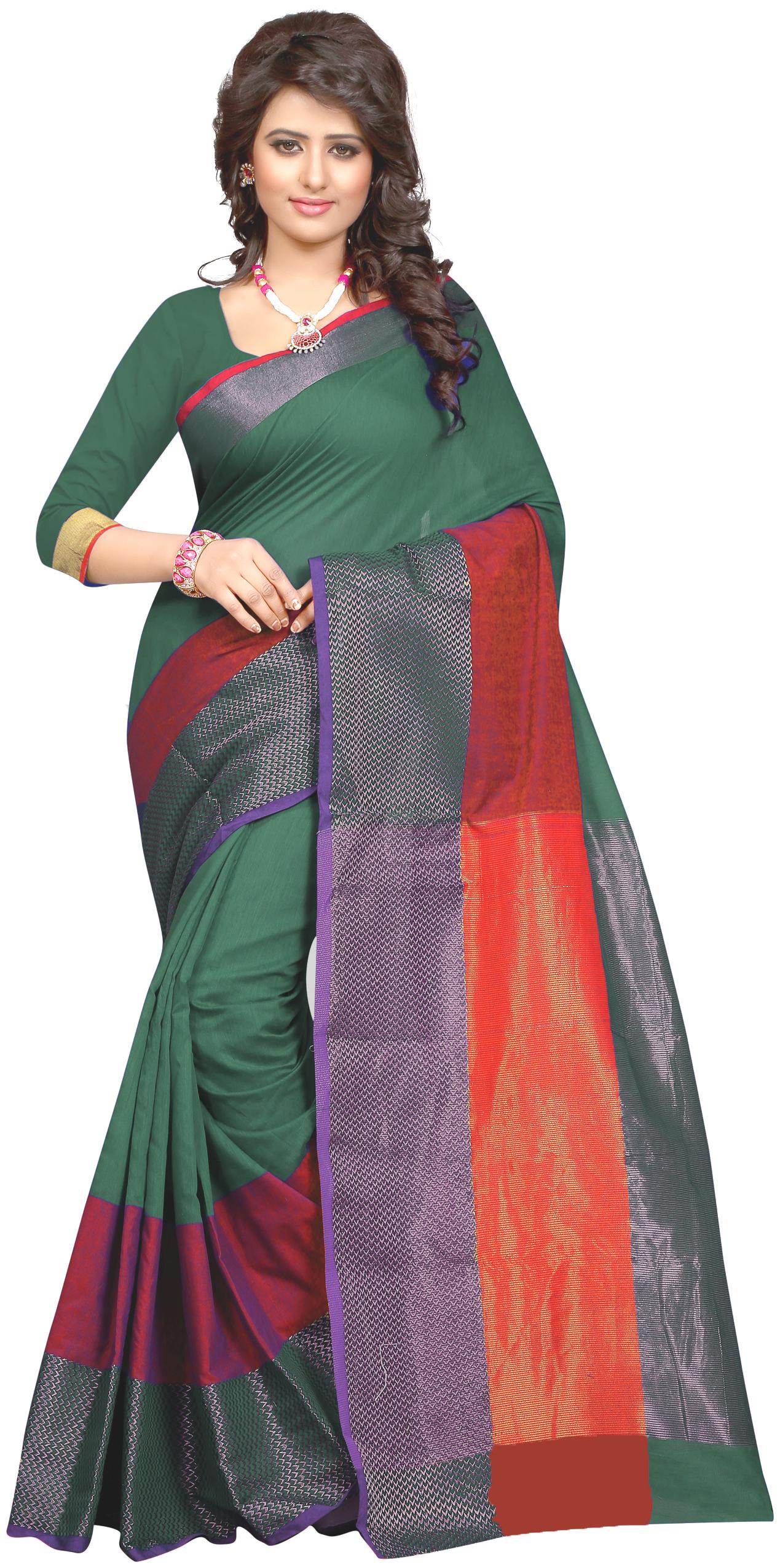 

Fumvel Saree Woven Jaquard Black Kota Saree With Blouse Piece