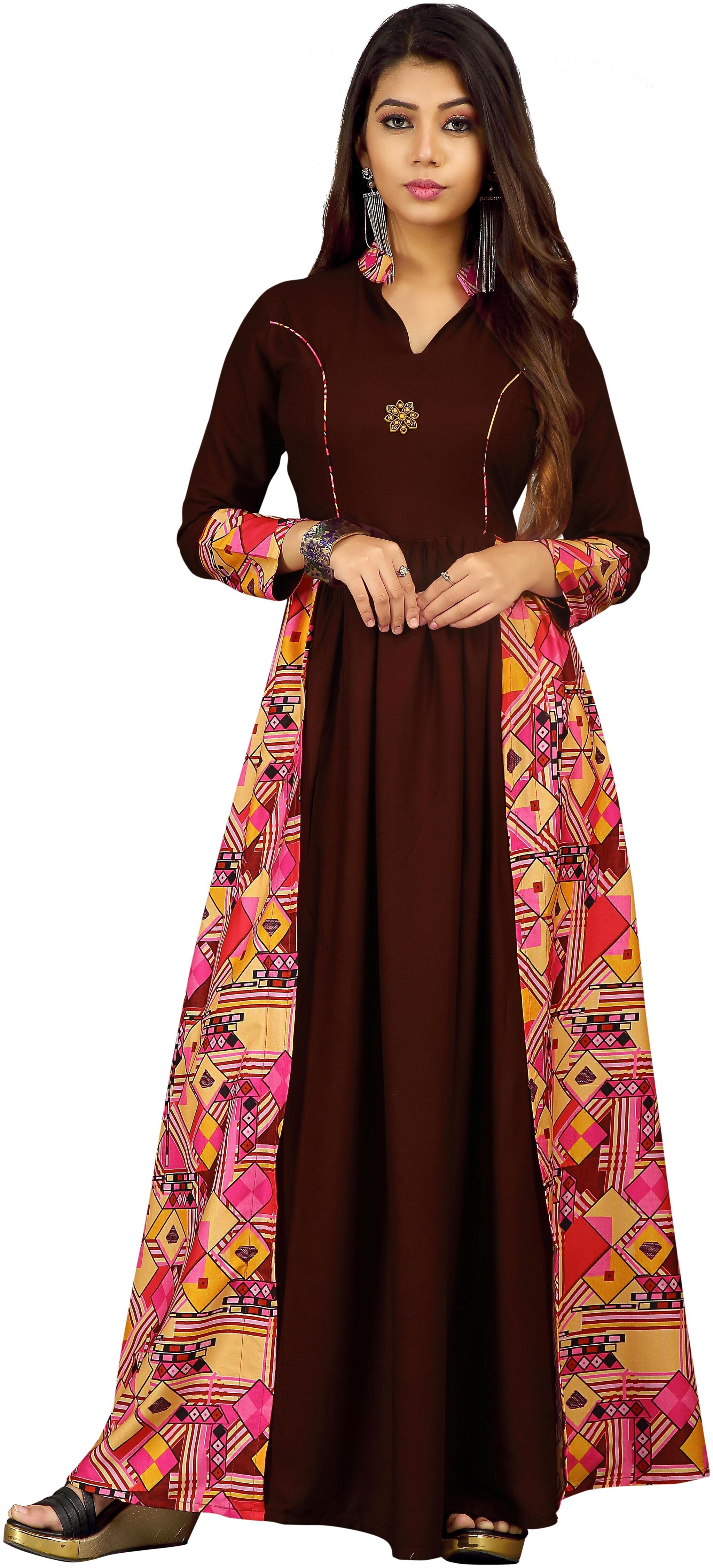 

Fumvel Gowns Havy Reyon Slub Stitched Gown for Womens