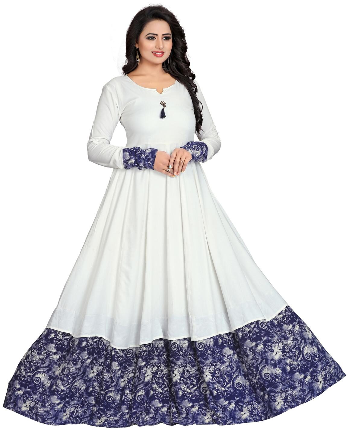 

Fumvel Gowns Havy Reyon Slub Stitched Gown for Womens