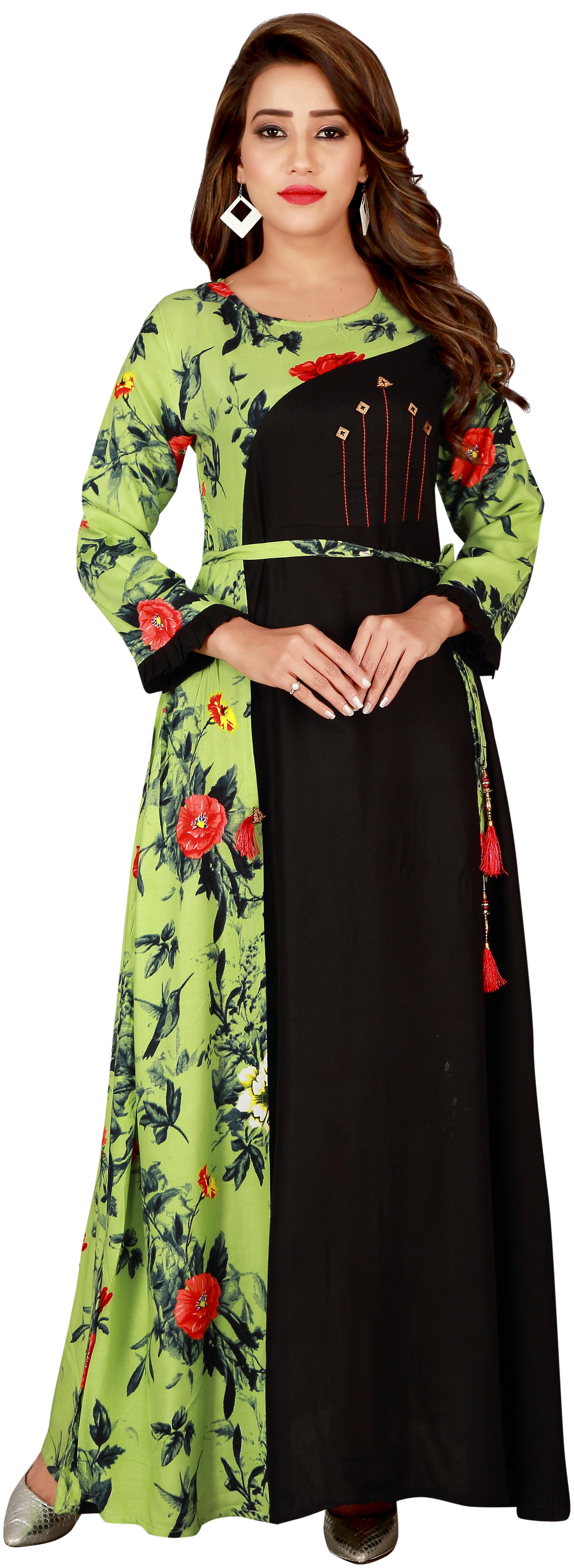 

Fumvel Gowns Havy Reyon Slub Stitched Gown for Womens