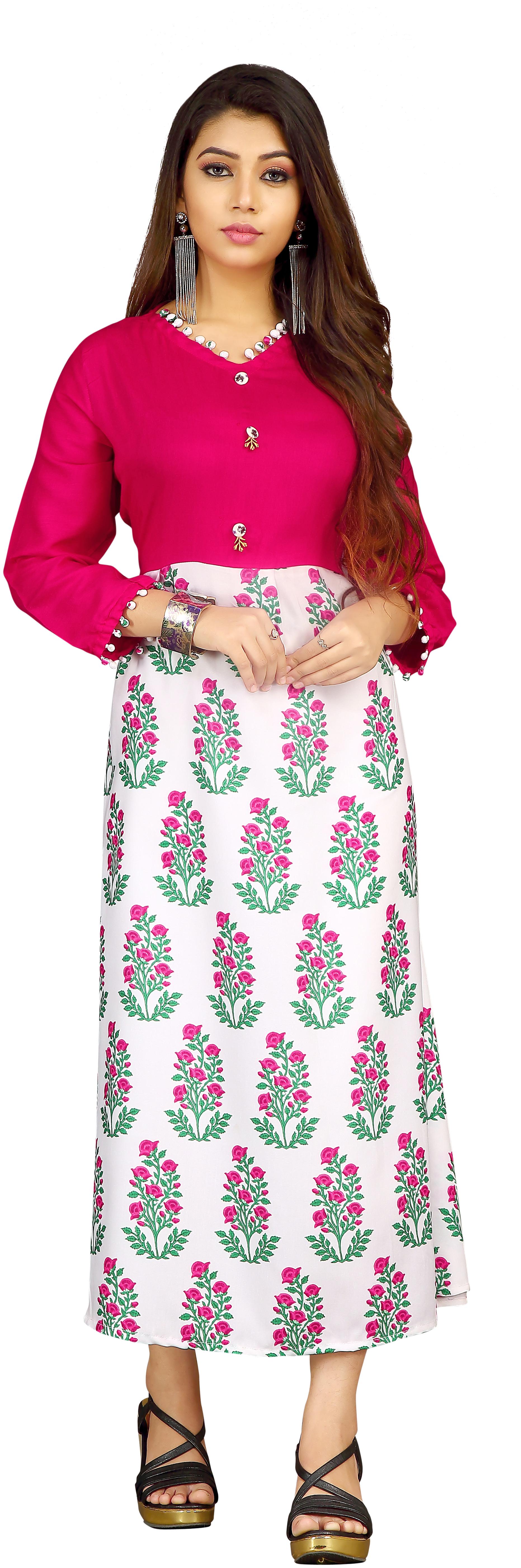 

Fumvel Gowns Havy Reyon Slub Stitched Gown for Womens