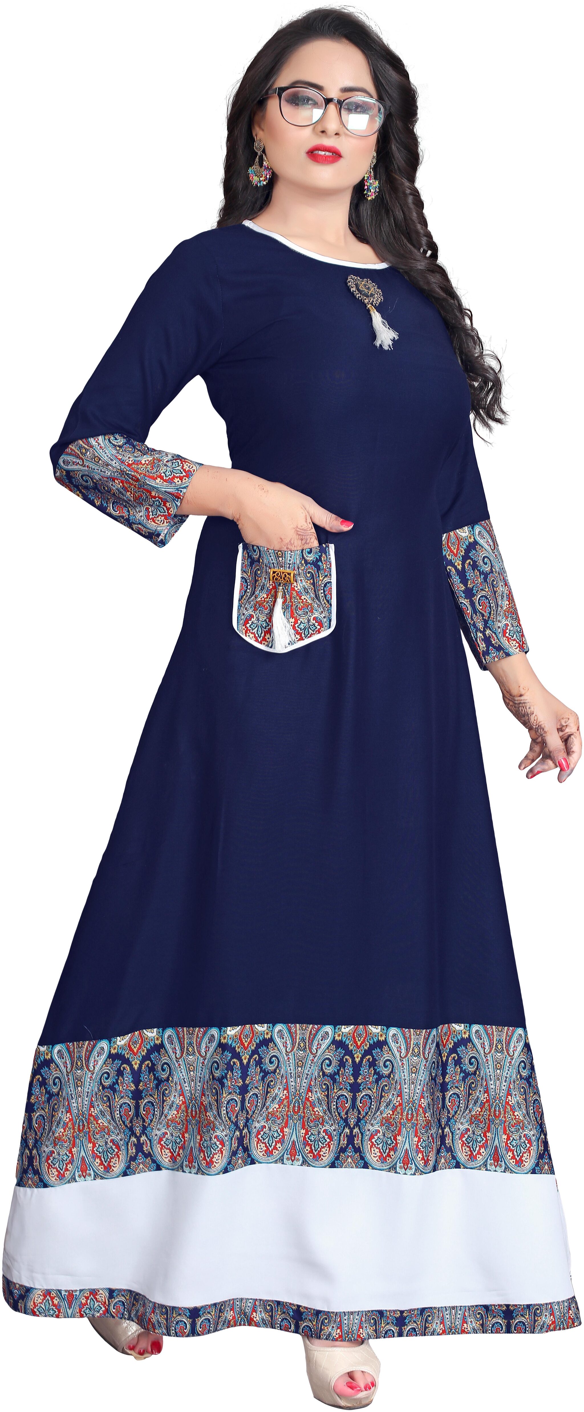 

Fumvel Gowns Havy Reyon Slub Stitched Gown for Womens