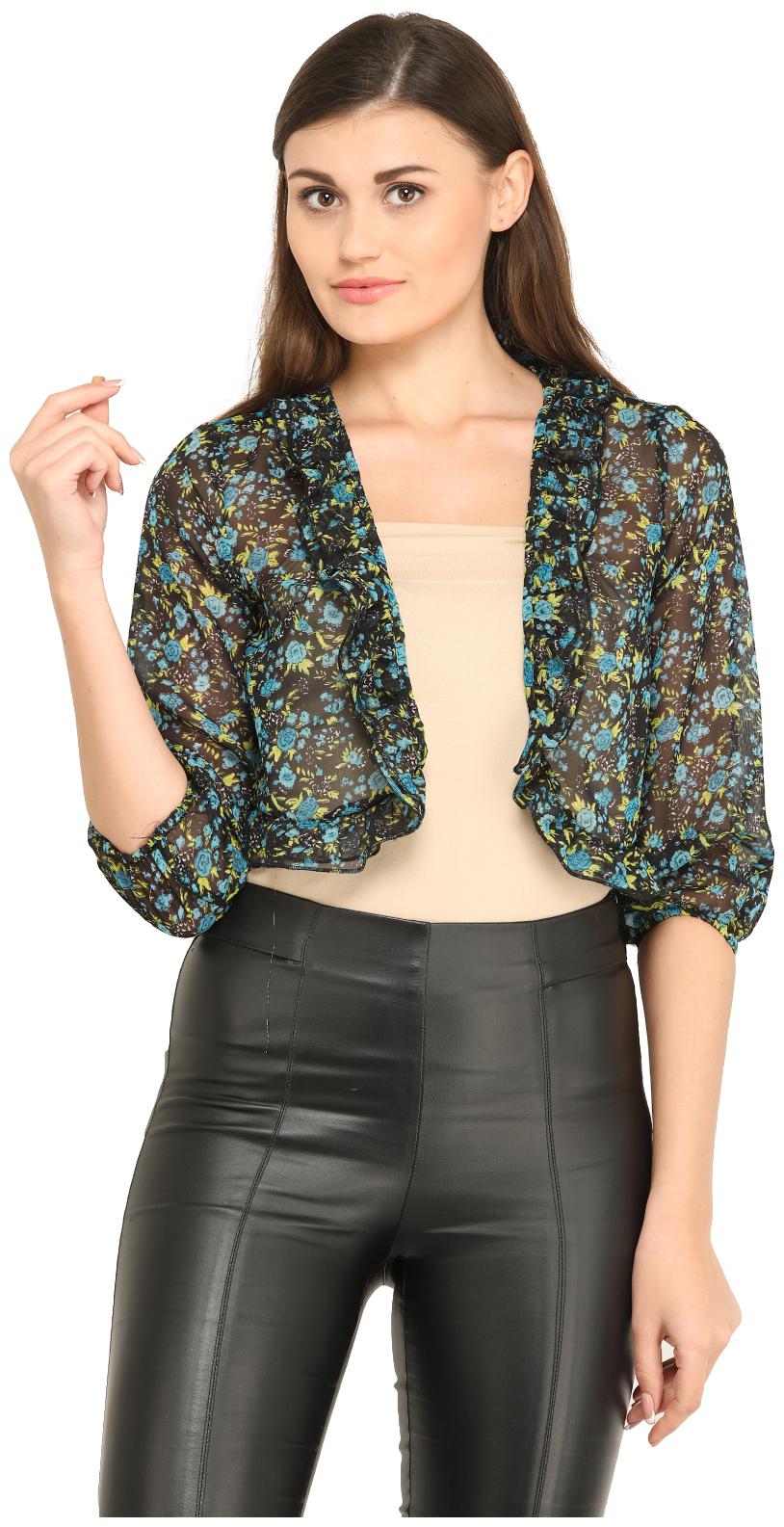 

Funku Fashion Georgette Blue Shrug