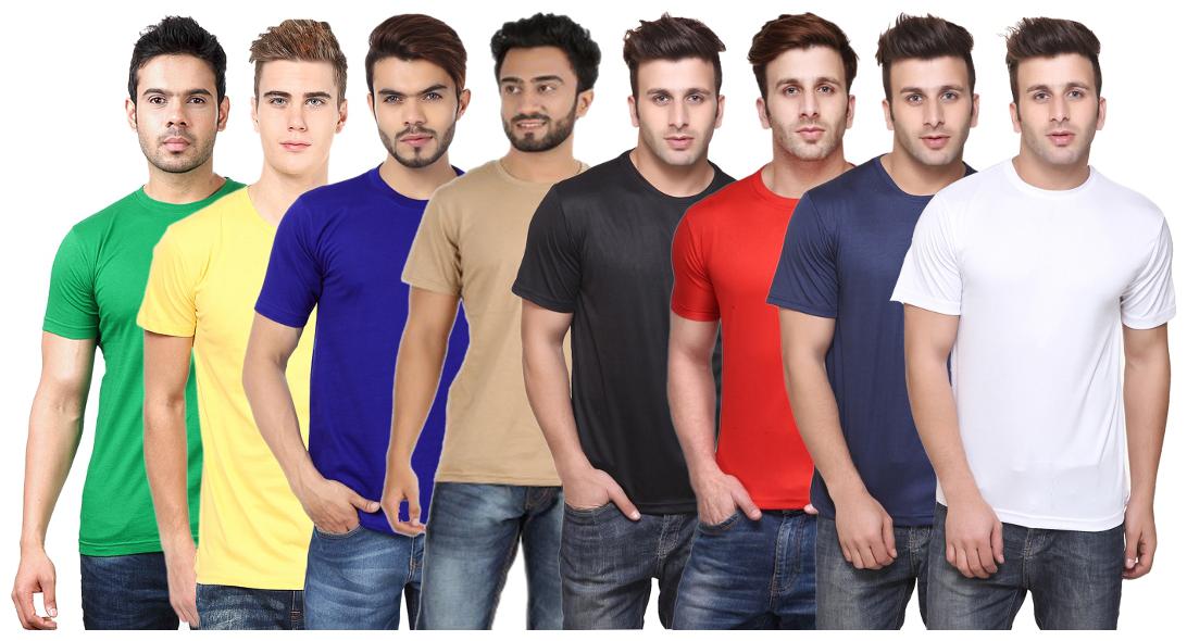 

FUNKY GUYS Men White Slim fit Cotton Round neck T-Shirt - Pack Of 8
