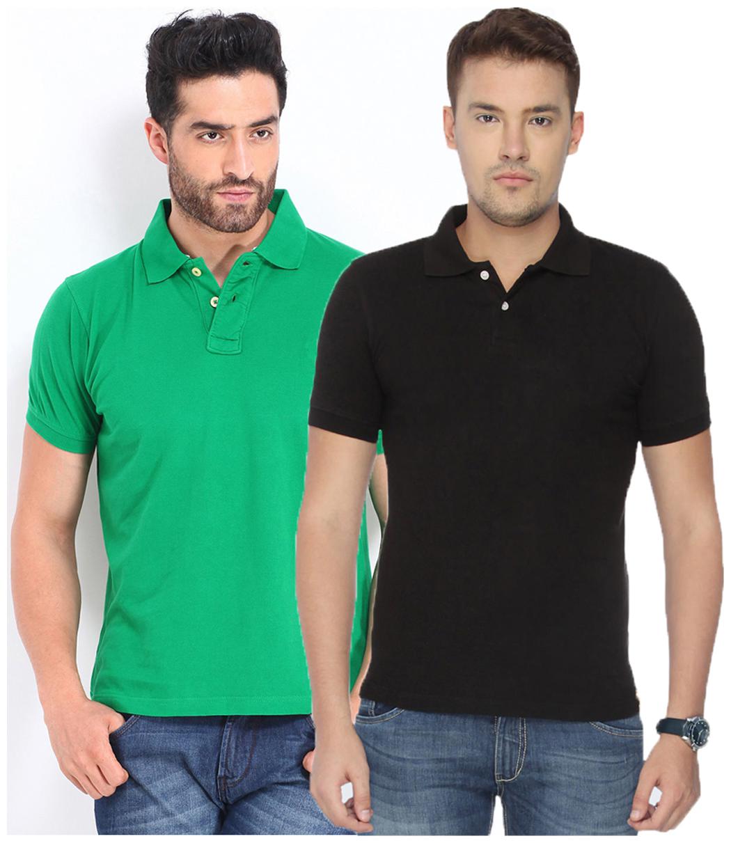 

KETEX Men Multi Regular fit Cotton Blend Polo collar T-Shirt - Pack Of 2