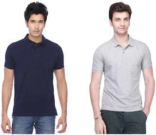 FUNKY GUYS Pack Of Grey and Navyblue Polo T Shirts