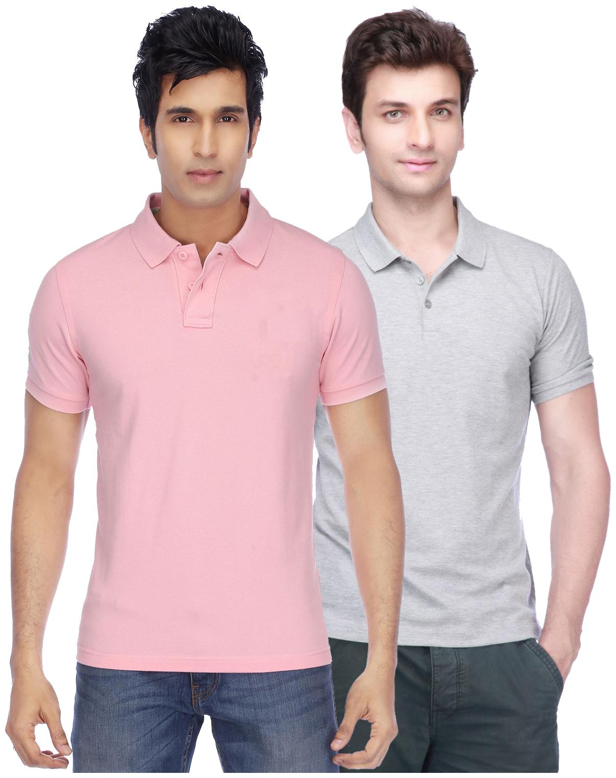 

KETEX Men Multi Slim fit Cotton Blend Polo collar T-Shirt - Pack Of 2