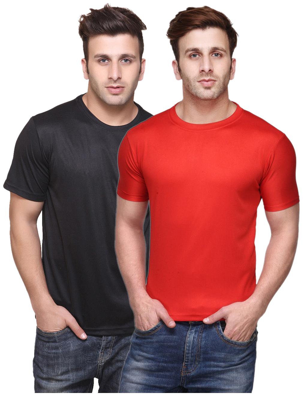 

FUNKY GUYS Men Multi Slim fit Polyester Round neck T-Shirt - Pack Of 2