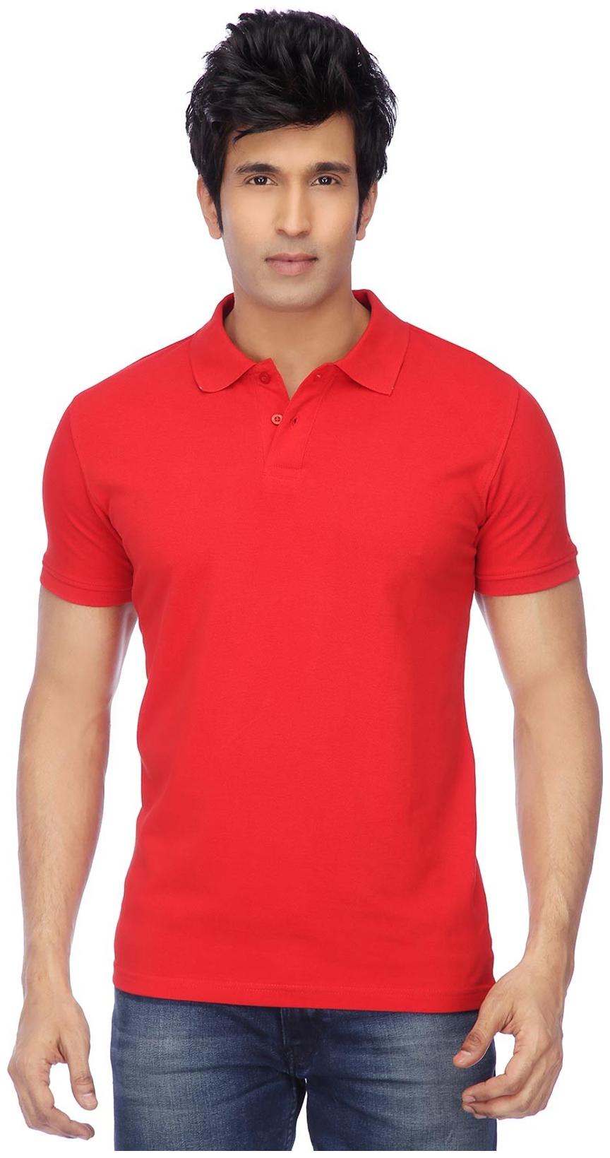 

FUNKY GUYS Men Red Slim fit Polyester Polo collar T-Shirt - Pack Of 1