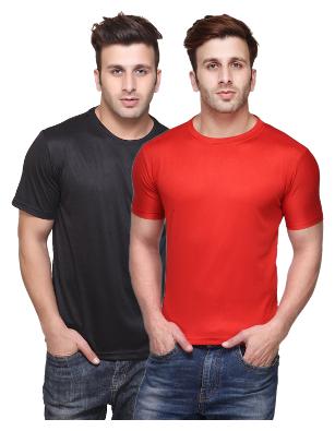 

FUNKY GUYS Men Multi Slim fit Polyester Round neck T-Shirt - Pack Of 2