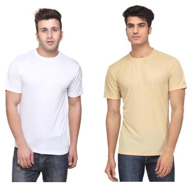 

FUNKY GUYS Men Multi Slim fit Polyester Round neck T-Shirt - Pack Of 2