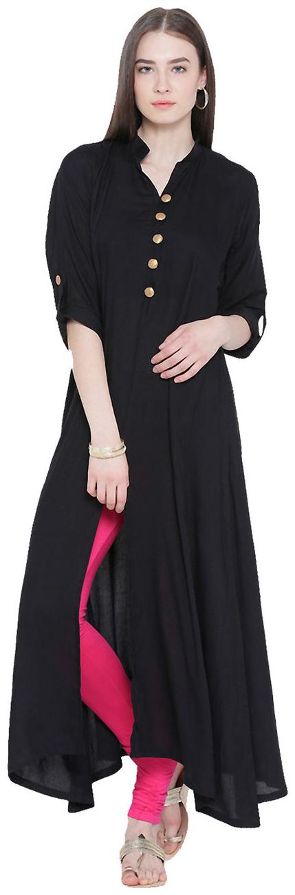 

FUOKO Black Crepe FWAPKU006BLA42 Kurti