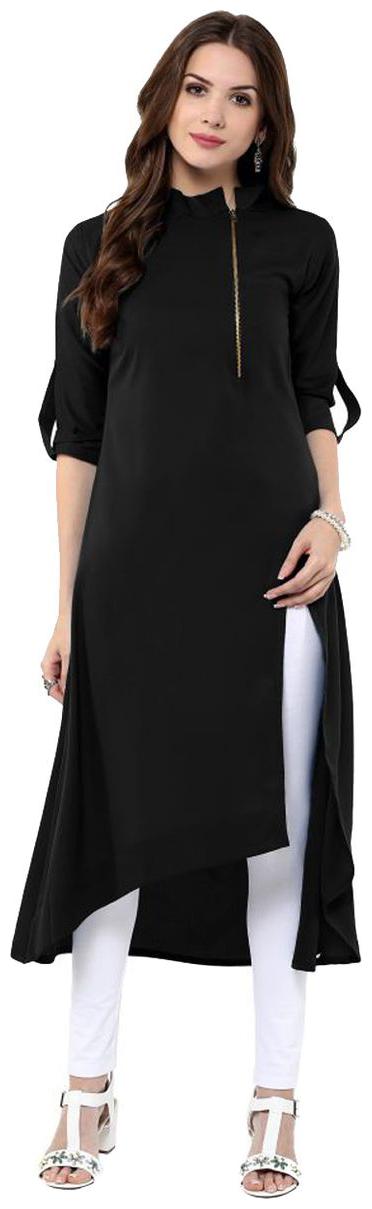 

Fuoko Women Black Solid Assymetrical Kurta