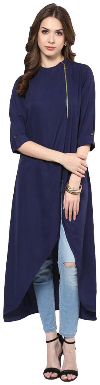 

FUOKO Blue Crepe FWAPKU039BLU44 Kurti