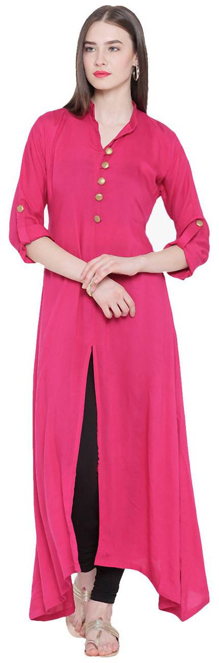 

FUOKO Pink Crepe FWAPKU008PNK40 Kurti