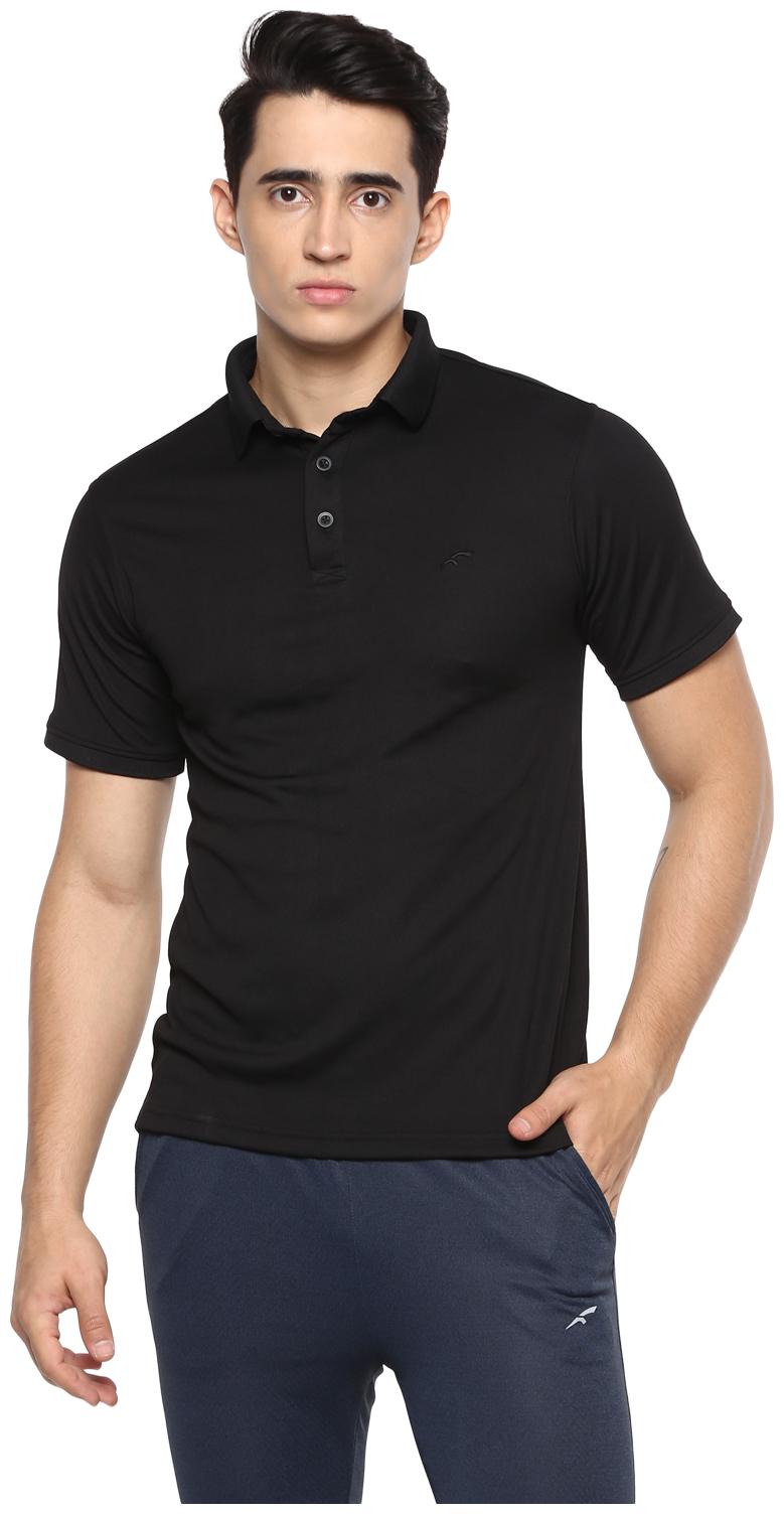 

FURO Men Black Regular fit Polyester Polo collar T-Shirt - Pack Of 1