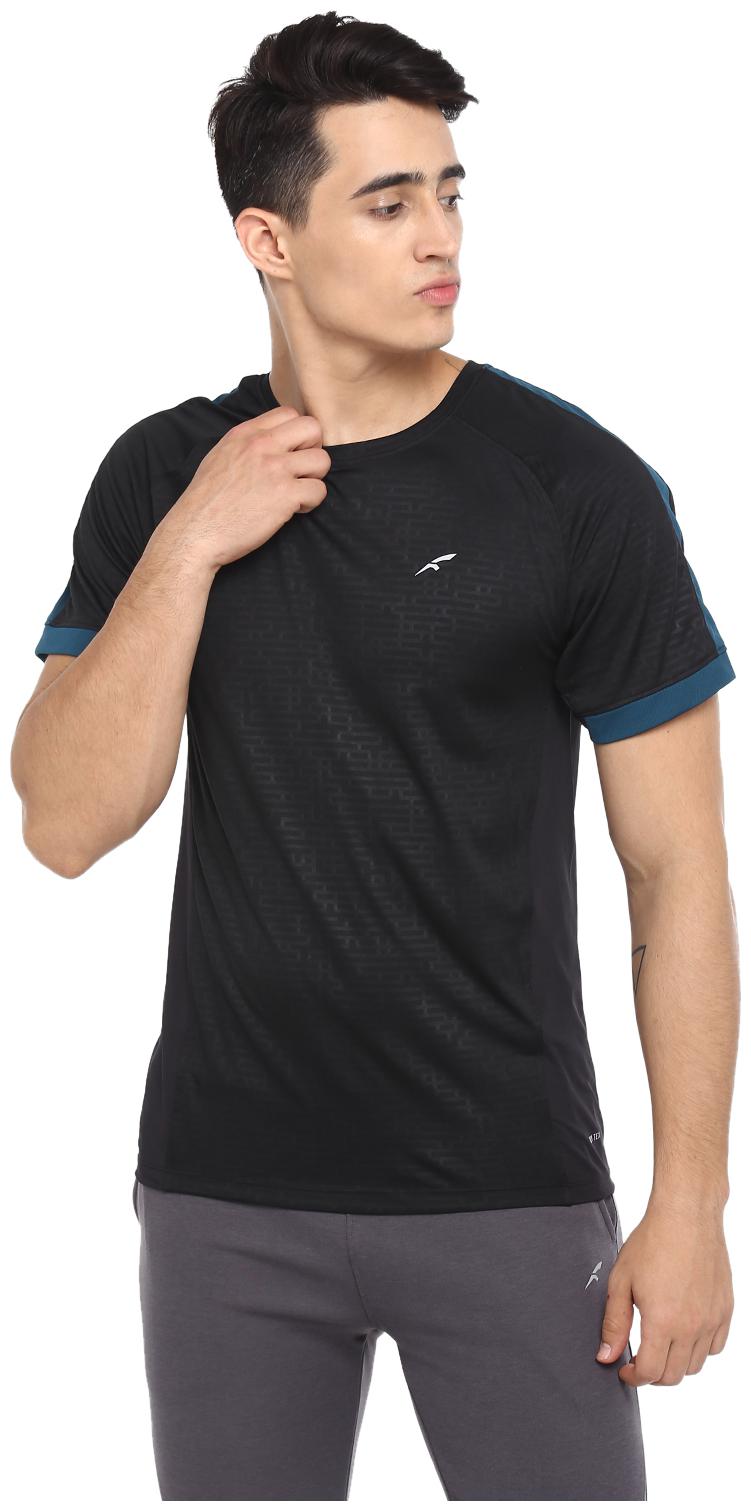 

FURO Men Black Regular fit Polyester Round neck T-Shirt - Pack Of 1