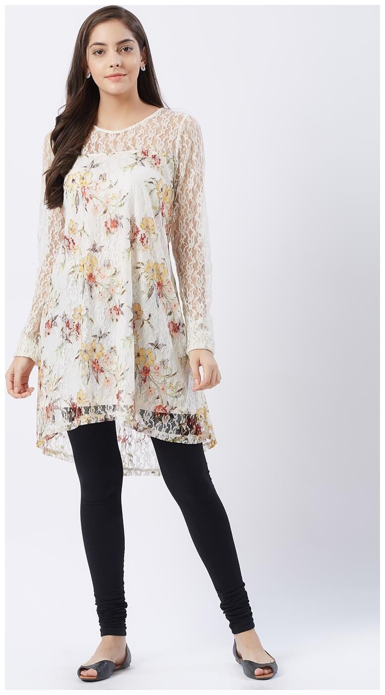 

Fusion Beats Women White Solid Regular Kurta