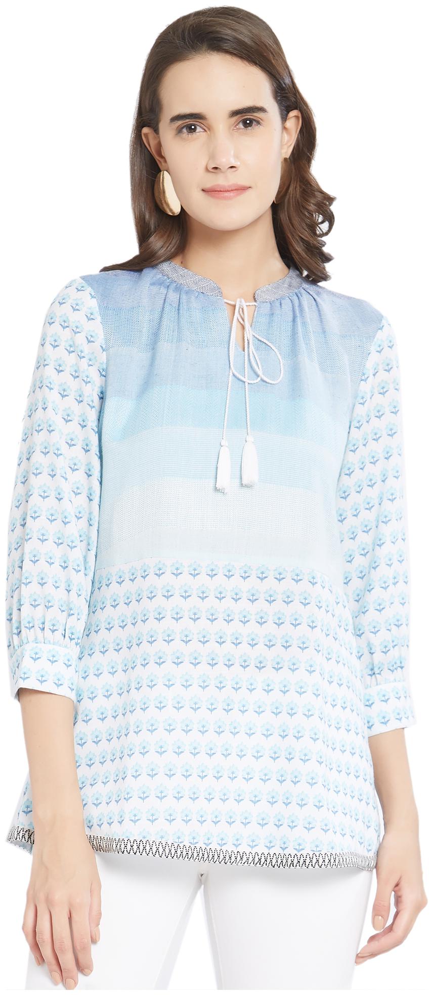 

Fusion Beats Women Floral Regular top - Blue