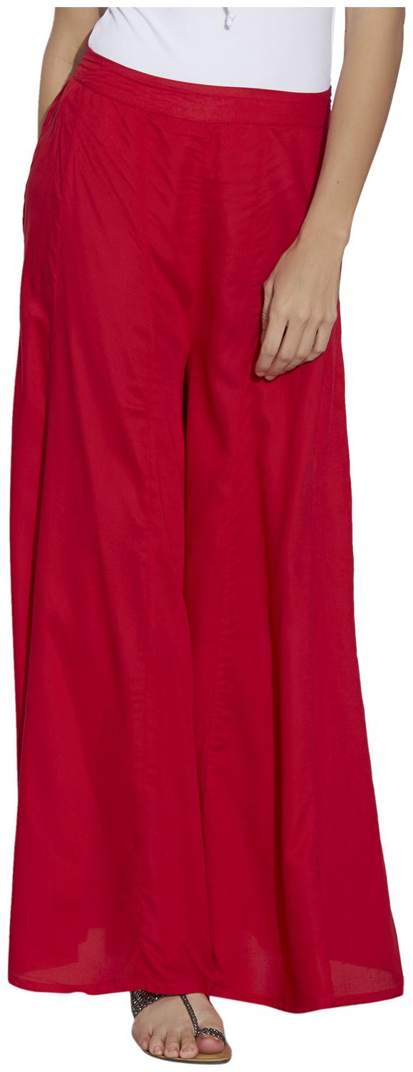 

Fusion Beats Pink Solid Palazzo Pants