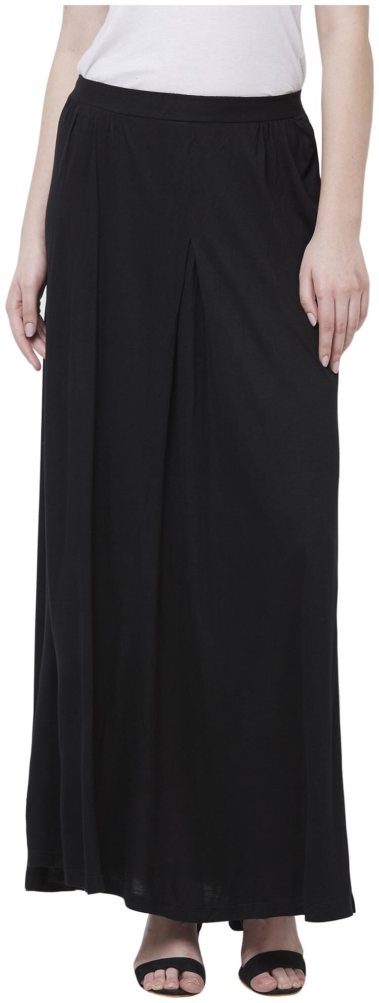 

Fusion Beats Solid Straight skirt Maxi Skirt - Black