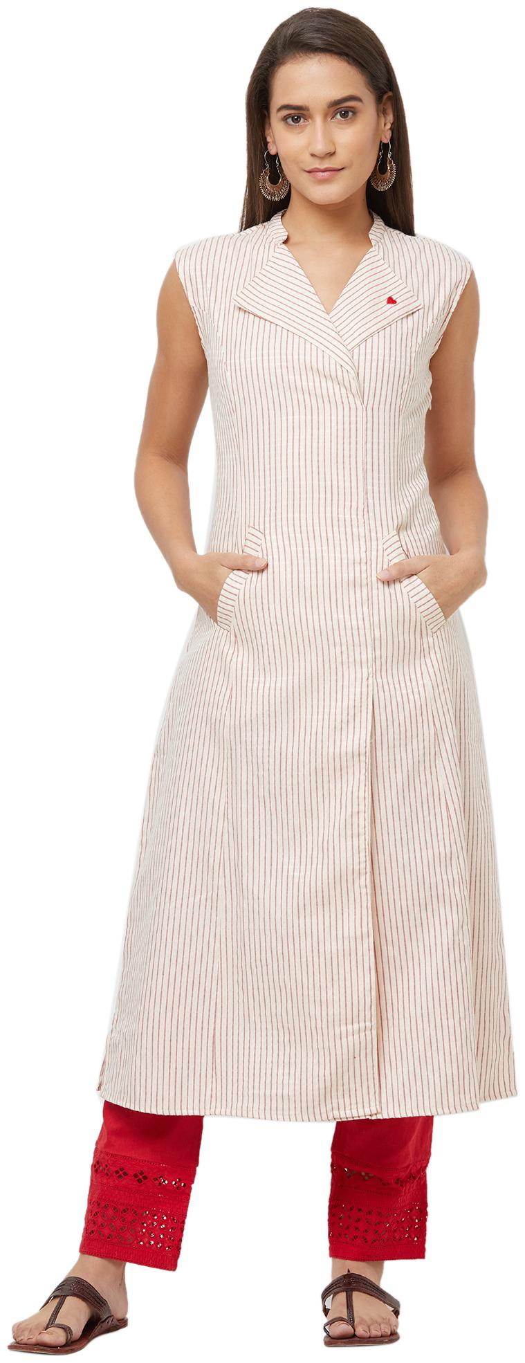 

Fusion Beats Women Cotton Red Kurta