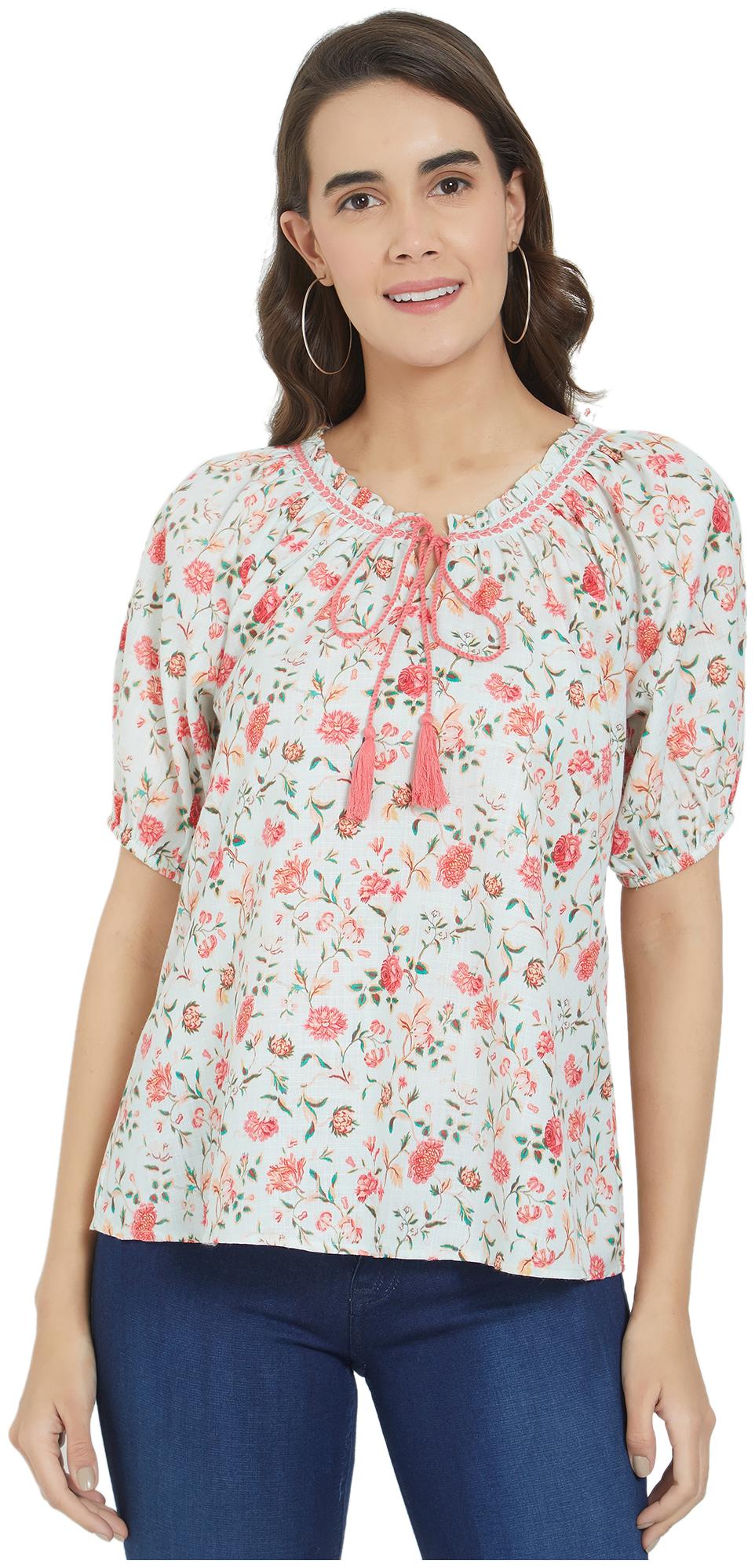 

Fusion Beats Women Floral Regular top - Green