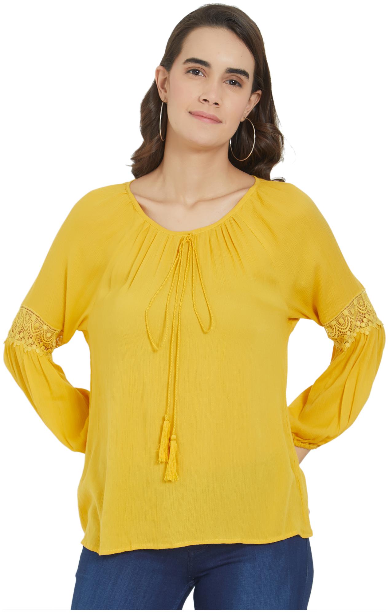 

Fusion Beats Women Solid Regular top - Yellow