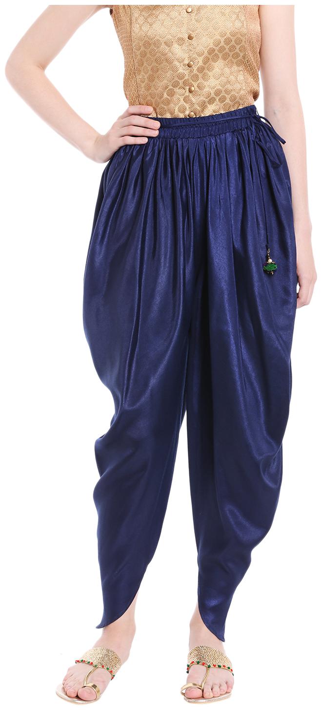 

Fusion Beats Women Viscose Rayon Solid Regular Navy Blue